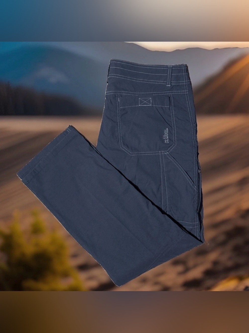 KUHL Renegade Black Pants Mens 36x30 Tech Hike Outdoor Carpenter Cargo Nylon